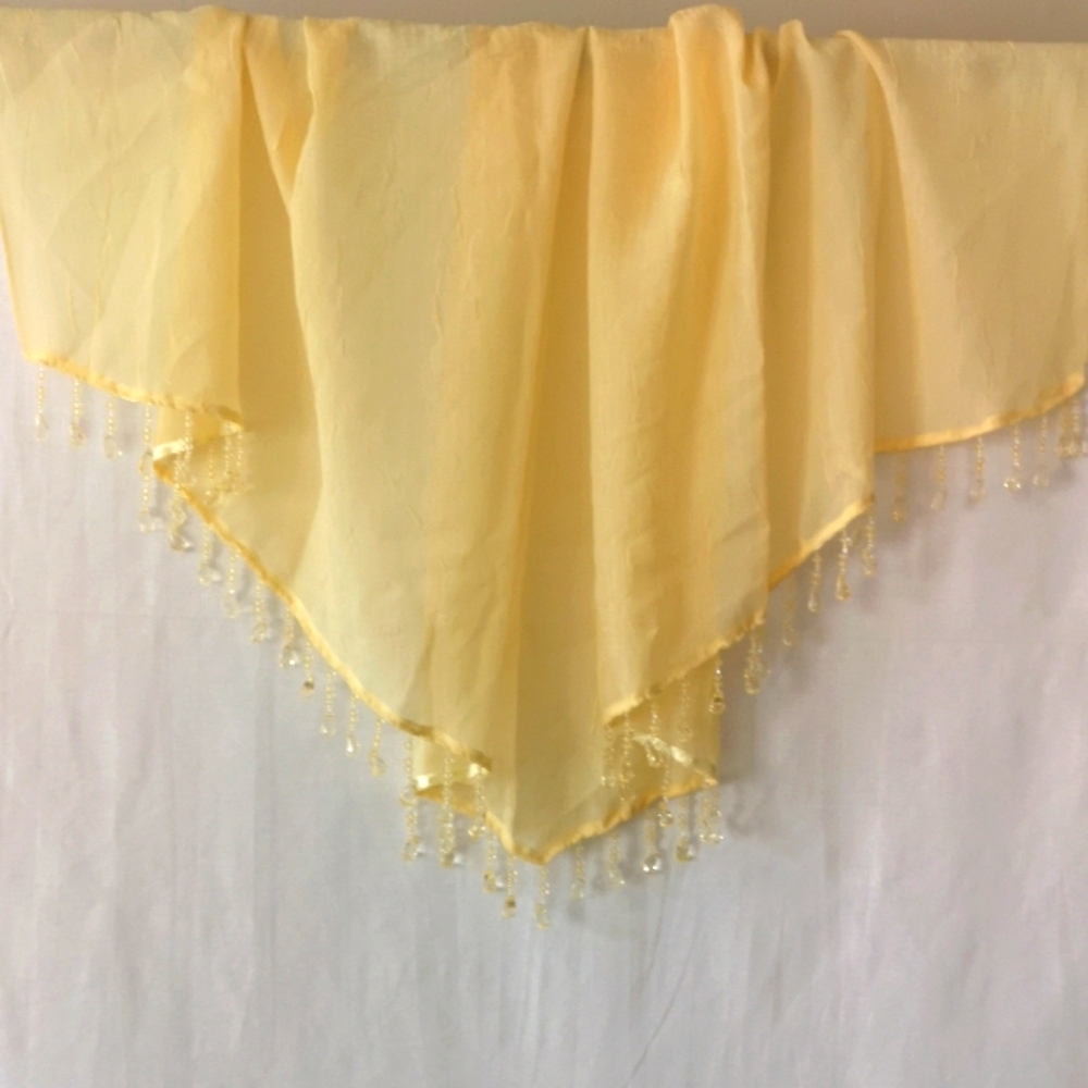 Lichtenberg Window Valance, Yellow with Crystals